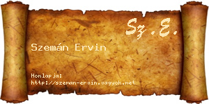 Szemán Ervin névjegykártya