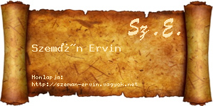 Szemán Ervin névjegykártya