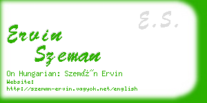 ervin szeman business card